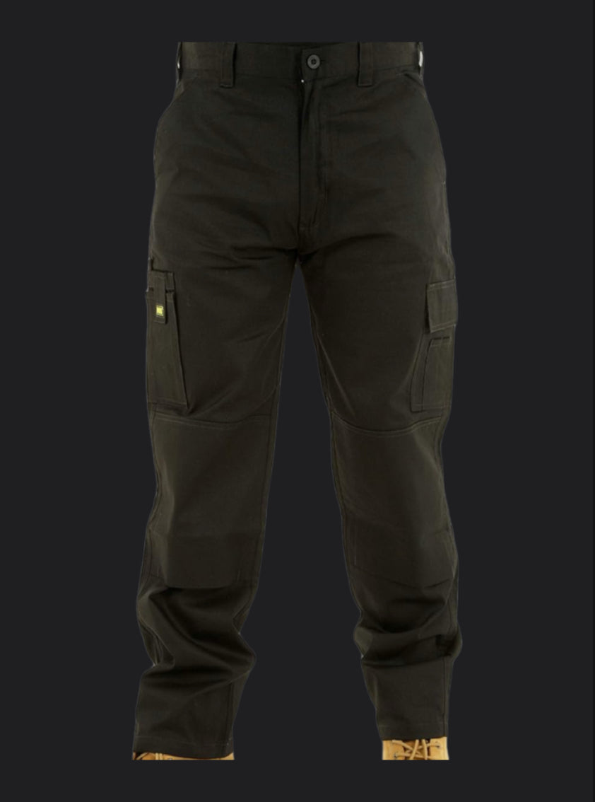 Men’s Cargo Work Trousers with Knee Pad Pockets – 6 Pockets, Durable Utility Design